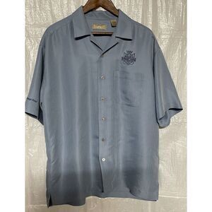 Dunbrooke Men's Light Blue Short Sleeve Button Up Shirt‎ L